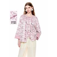 cocoon 高级感气质优雅经典女中式国风龙纹提花春夏手工盘扣撞色短外套