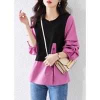 尚静 春季甜美时尚不规则剪裁上衣