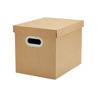  叩素 牛皮纸档案文件书本收纳箱 4号35L【书本收纳】配提手