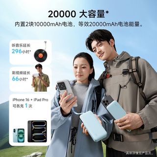 CukTech/酷态科 20000毫安容量 充电宝 自带线