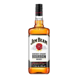 JIM BEAM 波本威士忌 金宾大白占边白1L1000mL1瓶