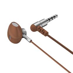 KERZY 有线耳机3.5mm入耳式HIFI音质双音驱动音乐耳机线控带麦 听声辨位游戏耳机 咖色 3.5毫米圆口耳机1米2