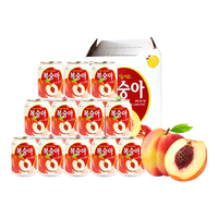  九日 韩国 桃果汁饮料  桃子味12罐 蜜桃味 罐装