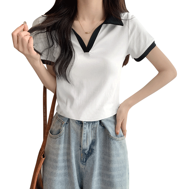  JEANSWEST/真维斯 纯棉 女士T恤 白色 彩色涂鸦_K