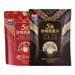 西麦 5黑5红谷物燕麦片 450g+482g 袋装