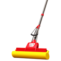  okwife/好媳妇 免手洗 胶棉拖把 不锈钢双滚轮 33cm海绵拖把共2个头