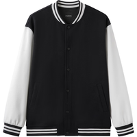 gxgjeans 【限时五折】 美式撞色拼接休闲宽松棒球服夹克 黑色
