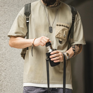 马登 纯棉 男士T恤 木绿色  (多款可选)
