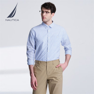  NAUTICA/诺帝卡 全棉休闲亲肤舒适 男士长袖衬衫 4MY浅蓝（WE3101） L