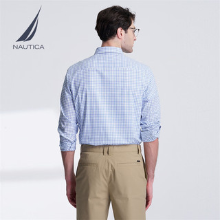  NAUTICA/诺帝卡 全棉休闲亲肤舒适 男士长袖衬衫 4MY浅蓝（WE3101） L