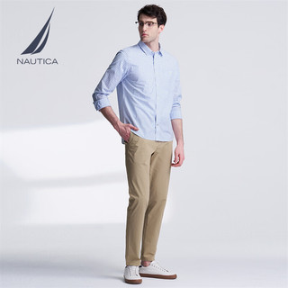  NAUTICA/诺帝卡 全棉休闲亲肤舒适 男士长袖衬衫 4MY浅蓝（WE3101） L