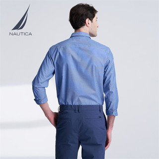  NAUTICA/诺帝卡 全棉休闲亲肤舒适 男士长袖衬衫 浅牛仔蓝94A（WE3102） XL