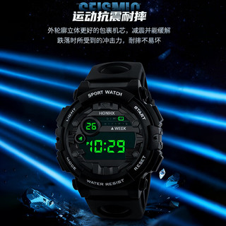  雅伽 夜光防水 电子手表