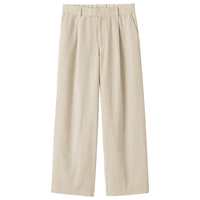 MUJI/無印良品 木棉混灯芯绒 女士宽版裤 象牙色 M (160/66A)