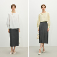 范思蓝恩 设计感镂空 女士衬衫 白色 M