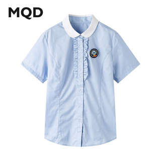  MQD/马骑顿 女士短袖衬衫 浅蓝4 160