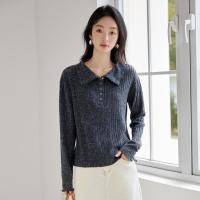 茵曼 26年春季纯色简约百搭休闲翻领长袖女时尚宽松显瘦落肩袖上衣女