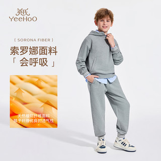  YeeHoO/英氏 青春活力 儿童运动套装 青春活力套装-花灰 140