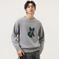 gxgjeans 【限时五折】 美式宽松休闲圆领线衫毛衣 灰色