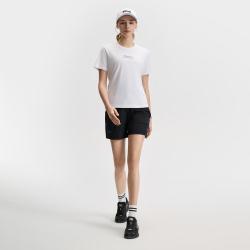 FILA 女装健身休闲运动裤女士宽松中弹透气短裤梭织五分裤