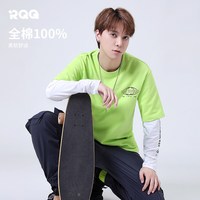 R.Q.G 假两件设计 男士长袖T恤