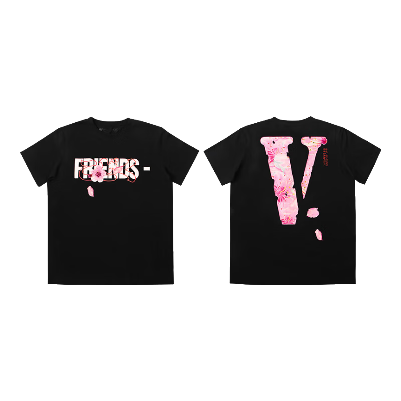  VLONE 樱花印花 短袖T恤 VLTE22004黑粉