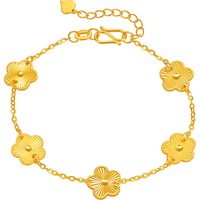 移动端、京东百亿补贴：中国珠宝 四叶草 足金手链