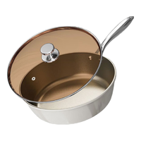  臻古朴 不粘锅 钛陶瓷平底锅 锅盖 钛晶瓷煎炒锅【带盖】28cm