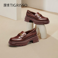 蹀愫 女士复古时尚增高厚底乐福鞋 TA54113-51