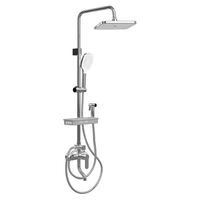 京东京造 全套家用多功能淋浴花洒套装 精铜主体 -巨幕顶喷 带下水龙头 银色增压款