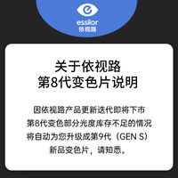 essilor/依视路 钻晶膜洁全视线第九代GENS变灰色镜片 近视眼镜