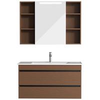  HEGII/恒洁 中古风 浴室柜组合 一体盆 抽屉