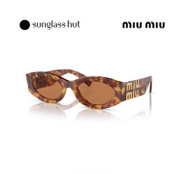 MIU MIU 太阳镜 椭圆形眼镜0MU 11WS 棕色镜片/玳瑁色镜腿4BW2Z1 54
