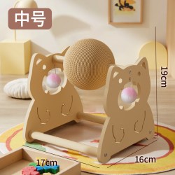 粉爪 猫咪玩具猫抓板耐磨不掉屑自嗨解闷神器球猫爬架剑麻球猫抓球滚轮