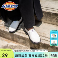 Dickies 帆布鞋男春夏季新款轻便软底一脚蹬男鞋透气板鞋子DK008204 白色 39