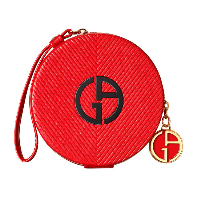 EMPORIO ARMANI 褶裥红气垫包