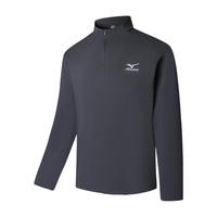 美津浓 男式半开襟拉链百搭户外长袖薄款轻盈舒适运动T恤