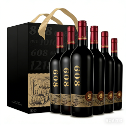 類人首 新手友好不酸涩，果香味十足！大酒窖608 美乐 干红葡萄酒 750ml*6支 整箱