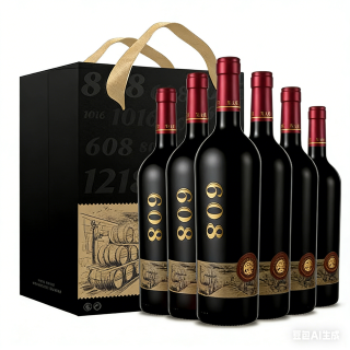 類人首 新手友好不酸涩，果香味十足！大酒窖608 美乐 干红葡萄酒 750ml*6支 整箱