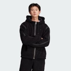 adidas 三叶草 仿羊羔绒夹克男子连帽外套休闲夹克上衣
