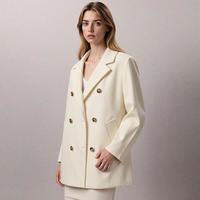限尺码：Max Mara MAXMARA Maxmara 纯色双排扣西装领长袖西装 女式外套
