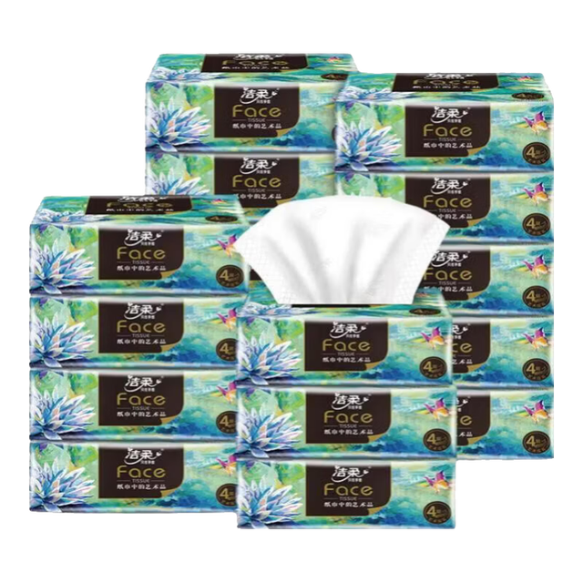 洁柔 艺术油画加厚抽纸 4层 80抽*16包/箱