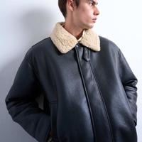 TOPMAN 仿皮材质 男士皮夹克