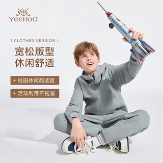  YeeHoO/英氏 青春活力 儿童运动套装 青春活力套装-花灰 140