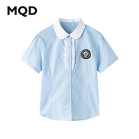 MQD/马骑顿 女士短袖衬衫 浅蓝5 155