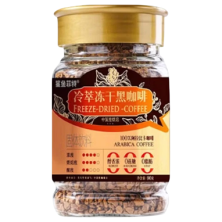 鲨鱼菲特 0脂0糖！黑美式咖啡粉90g*1罐