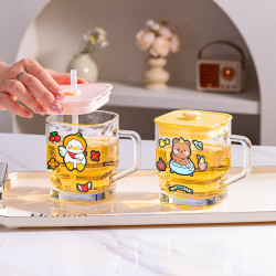 乐唯诗 玻璃吸管杯 手柄 盖2个