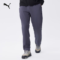 PUMA 吸湿速干直筒跑步运动长裤男新款夏休闲黑色梭织裤528105 银河灰-69