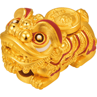  minGR/明牌珠宝 金狮迎财福字转运珠 足金硬金黄金醒狮串珠