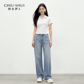  CHIU·SHUI/秋水伊人 假两件 女士T恤 光学白